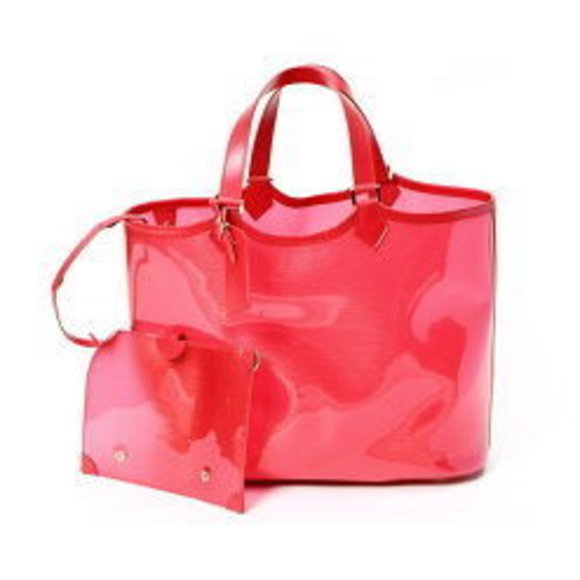 Louis Vuitton Bag Tote Grenadine Leather Red Plage Rubber Lagoon Epi Bay - Picture 1 of 4